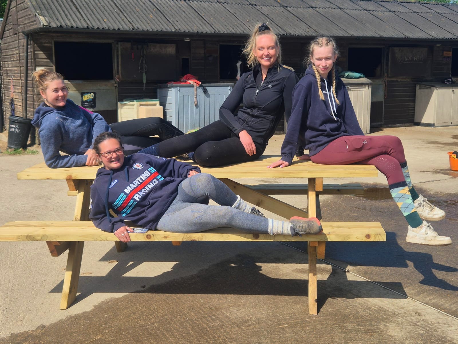 The yard team at Hewshott Farm Stables